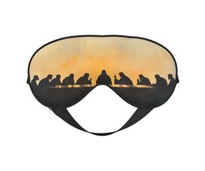Masque de sommeil avec silhouettes de Jésus et des disciples, sangle ajustable, protection contre la lumière, idéal pour les voyages en avion, la sieste et la méditation (femmes et hommes).