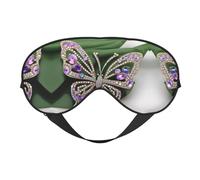 Masque de sommeil avec strass et imprimé papillon confortable avec sangle réglable