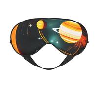 Masque de sommeil avec système solaire Jupiter Saturne, masque doux pour les yeux avec sangle réglable pour dormir, voyager et se détendre