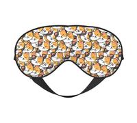 Masque de sommeil avec visage de chat souriant mignon de dessin animé, masque de sommeil double face, masque de sommeil pour homme et femme, masque occultant pour dormir, voyage