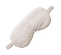 Masque de sommeil beige en coton bio léger et confortable avec élastique idéal pour la nuit et les voyages.