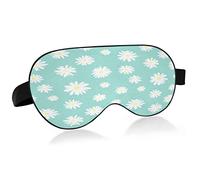Masque de sommeil belle marguerites blanches nuit ombre pour les yeux couverture doux confort bandeau bloc lumière sangle réglable pour hommes femmes