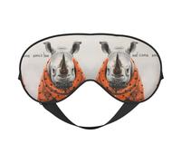 Masque de sommeil bienvenue à pois avec rhinocéros - Masque de sommeil double face pour homme et femme - Occultant pour dormir et voyager
