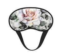 Masque de sommeil blanc aquarelle florale rose pour dormir sur le côté, masque de nuit pour dormir masque pour les yeux pour homme et femme, doux et confortable pour les voyages, la sieste