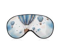 Masque de sommeil bleu en montgolfière, masque pour les yeux, confortable et doux, couverture des yeux avec bande élastique, convient pour homme et femme, convient pour voyager/dormir