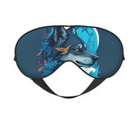 Masque de sommeil bleu Iceberg avec motif de loup, masque de sommeil double face, masque de sommeil pour homme et femme, masque occultant pour dormir, voyage