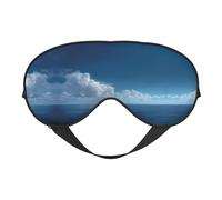 Masque de sommeil bleu océan et ciel en soie avec sangle réglable - Masque doux pour les yeux - Pour bloquer les lumières, le sommeil doux, les voyages, la sieste, la méditation