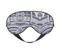 Masque de sommeil bleu polynésien maori tribal pour les yeux bloquant la lumière de nuit pour les yeux - Cadeau essentiel pour homme et femme