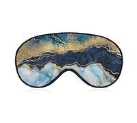 Masque de sommeil Blue Waves Marbling Sleep Eye Mask Bandeau pour les yeux avec sangle réglable Golden Veins Soft Eye Cover pour bloquer les lumières