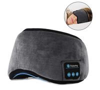 Masque de sommeil Bluetooth avec écouteurs, réglable, lavable, en coton polyester, gris/noir, 8 heures d'autonomie