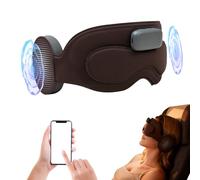 Masque de Sommeil Bluetooth, Casque de Sommeil avec Minuterie, Masque de Sommeil 3d, Femme et Homme, APP, Gel pour Application Froide/Chaude, pour Voyages/Sieste/Yoga/Méditation (Marron)
