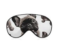 Masque de sommeil bouledogue français, masque pour les yeux bloquant la lumière, confortable et doux, couverture des yeux avec bande élastique, convient pour les hommes et les femmes, convient pour