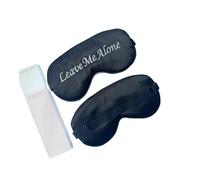 Masque de sommeil brodé en soie douce et occultante avec sangle réglable pour les yeux (noir)