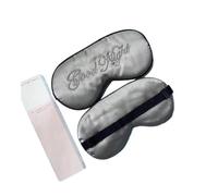 Masque de sommeil brodé en soie douce et occultante avec sangle réglable pour les yeux pour voyage (gris)