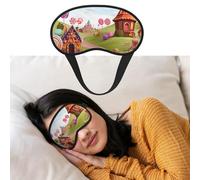 Masque de sommeil Candy Beautiful Land - Masque occultant doux pour les yeux avec sangle réglable - Protection confortable pour les yeux - Pour femmes et hommes - Repos profond - Voyage - Travail - Ma