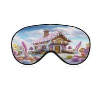 Masque de sommeil Candy House Masque de sommeil bloquant la lumière Candy House, cache-yeux avec sangle réglable