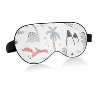 Masque de sommeil Carton dinosaures nuit ombre pour les yeux couverture doux confort bandeau Blockout lumière sangle réglable pour hommes femmes