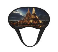 Masque de sommeil Cathédrale de la Sainte Famille et Tour Eiffel, doux et confortable pour homme, femme, masque de sommeil confortable