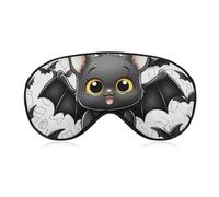 Masque de sommeil chauve-souris mignon pour homme et femme avec sangle réglable - Masque occultant doux et respirant - Antidérapant - Essentiels de voyage