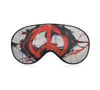 Masque de sommeil circulaire géant avec signe de paix graffiti pour homme et femme avec sangle réglable pour voyage, yoga, sieste, travail