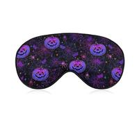 Masque de sommeil citrouille et toile d'araignée néon pour Halloween, pour femmes et hommes, masque doux pour les yeux, bandeau ajustable, couvre-visage, 20 x 10 cm