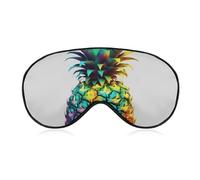 Masque de sommeil coloré à motif ananas doux et confortable avec sangle réglable pour homme, femme, travail, voyage