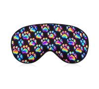 Masque de sommeil coloré à motif pattes de chien néon, masque de sommeil occultant doux, bandeau pour les yeux pour une sieste de voyage ou un repos profond