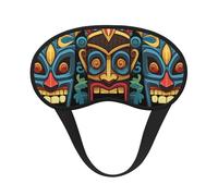 Masque de sommeil coloré à motif Tiki pour dormir sur le côté, masque occultant pour homme et femme, masque de sommeil sans pression, doux, respirant, confortable pour dormir la nuit