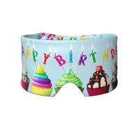 Masque de sommeil coloré avec imprimé cupcakes Happy Birthday - Doux et respirant, idéal pour les voyages, la méditation et une utilisation de nuit