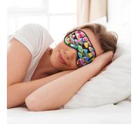 Masque de sommeil coloré avec imprimé cupcakes - Masque doux pour les yeux - Pour dormir et voyager - Pour femme et homme
