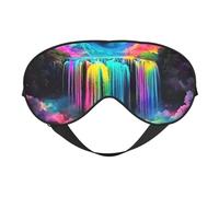 Masque de sommeil coloré avec motif cascade, forêt arc-en-ciel, galaxie, avec sangle réglable, couvre-yeux confortable pour les voyages, le yoga, la sieste, le sommeil et la relaxation