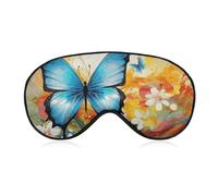 Masque de sommeil coloré avec papillon pour homme et femme - Masque occultant doux et respirant - Antidérapant - Essentiels de voyage