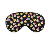 Masque de sommeil coloré en forme de bonbon de maïs pour Halloween, pour femmes et hommes. Masque doux pour les yeux, ajustable, bandeau et cache-œil pour dormir, 20 x 10 cm.