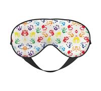 Masque de sommeil coloré en forme de main arc-en-ciel pour homme et femme avec sangle réglable facile pour les voyages