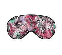 Masque de sommeil coloré léopard plume de paon sommeil masque pour les yeux bandeau avec sangle réglable couverture douce pour les yeux pour bloquer les lumières