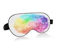 Masque de sommeil coloré Mandala oeuvre nuit ombre pour les yeux couverture doux confort bandeau Blockout lumière sangle réglable pour hommes femmes