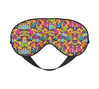 Masque de sommeil coloré Memphis - Bloque la lumière - Cadeau essentiel pour homme et femme