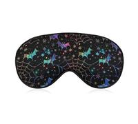 Masque de sommeil coloré néon chauves-souris toile d'araignée pour femmes et hommes, masque doux pour les yeux, bandeau ajustable, couvre-visage, 20 x 10 cm