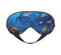 Masque de sommeil coloré sur le thème de l'océan pour homme et femme, masque de sommeil avec sangle réglable facile pour les voyages