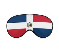 Masque de sommeil compatible avec le drapeau de la République dominicaine pour les yeux bandés pour les yeux bandés de nuit, couvre-yeux de luxe bloquant la lumière avec sangle réglable pour les voy