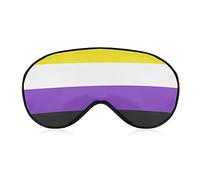Masque de sommeil compatible avec le masque pour les yeux occultant du drapeau de la fierté non binaire pour dormir avec sangle réglable, bandeau de nuit confortable pour les yeux doux pour les femm