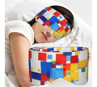 Masque de sommeil confortable à imprimé carré coloré