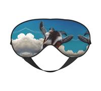 Masque de sommeil confortable à imprimé chèvre - Couverture complète des yeux - Réglable, doux et respirant pour les voyages, la méditation
