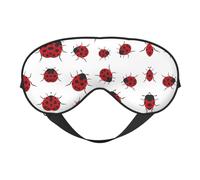 Masque de sommeil confortable à imprimé coccinelle sept étoiles, réglable, doux et respirant pour les voyages, la méditation