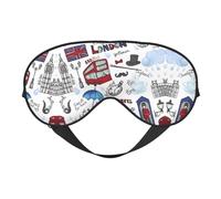 Masque de sommeil confortable à imprimé Londres - Couverture complète des yeux - Réglable, doux et respirant pour les voyages, la méditation
