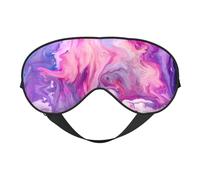 Masque de sommeil confortable à imprimé marbré violet coloré - Couvre-yeux complet, réglable, doux et respirant pour les voyages, la méditation