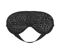 Masque de sommeil confortable avec impression scientifique chimie abstraite, couverture complète des yeux, réglable, doux et respirant pour les voyages, la méditation