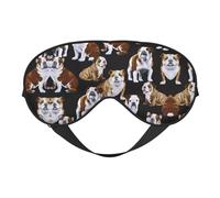 Masque de sommeil confortable avec imprimé bouledogues anglais - Couvre-yeux complet, réglable, doux et respirant pour les voyages, la méditation