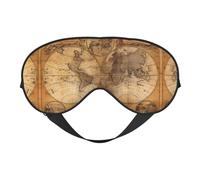Masque de sommeil confortable avec imprimé carte du monde vintage - Couverture complète des yeux - Réglable, doux et respirant pour les voyages, la méditation