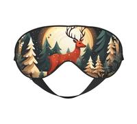 Masque de sommeil confortable avec imprimé cerf joyeux Noël pour homme et femme, léger, voyage, sieste, méditation, yoga, travail
